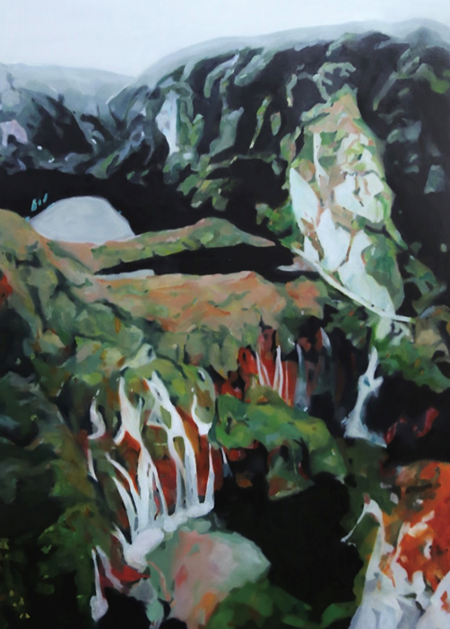 불편한 폭포, 162.2 x 260.6cm, Oil on Canvas, 2017.