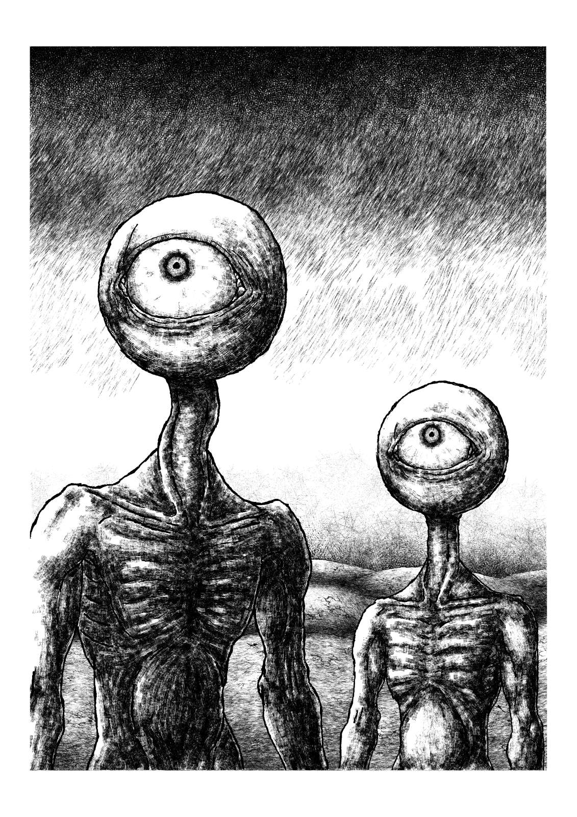 끔찍한 시선들 / 사회의 편견과 냉정함을 괴물의 형태로 표현함