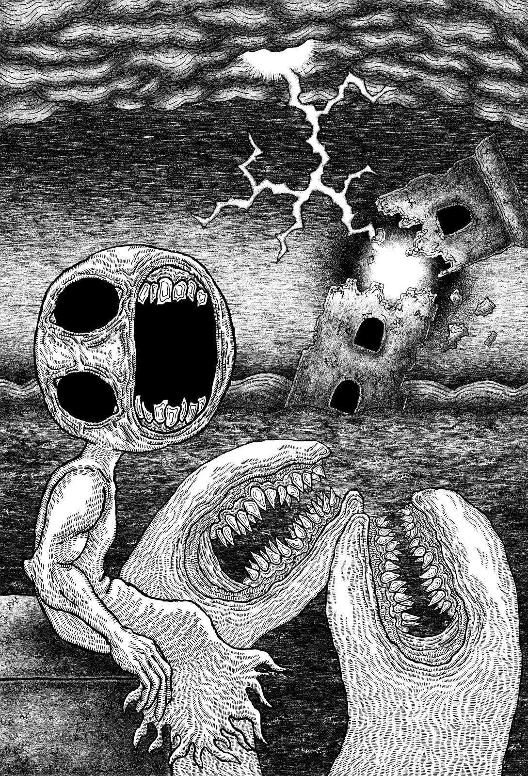 무너지는 탑 / 실패로 인한 두려움과 공포를 표현함