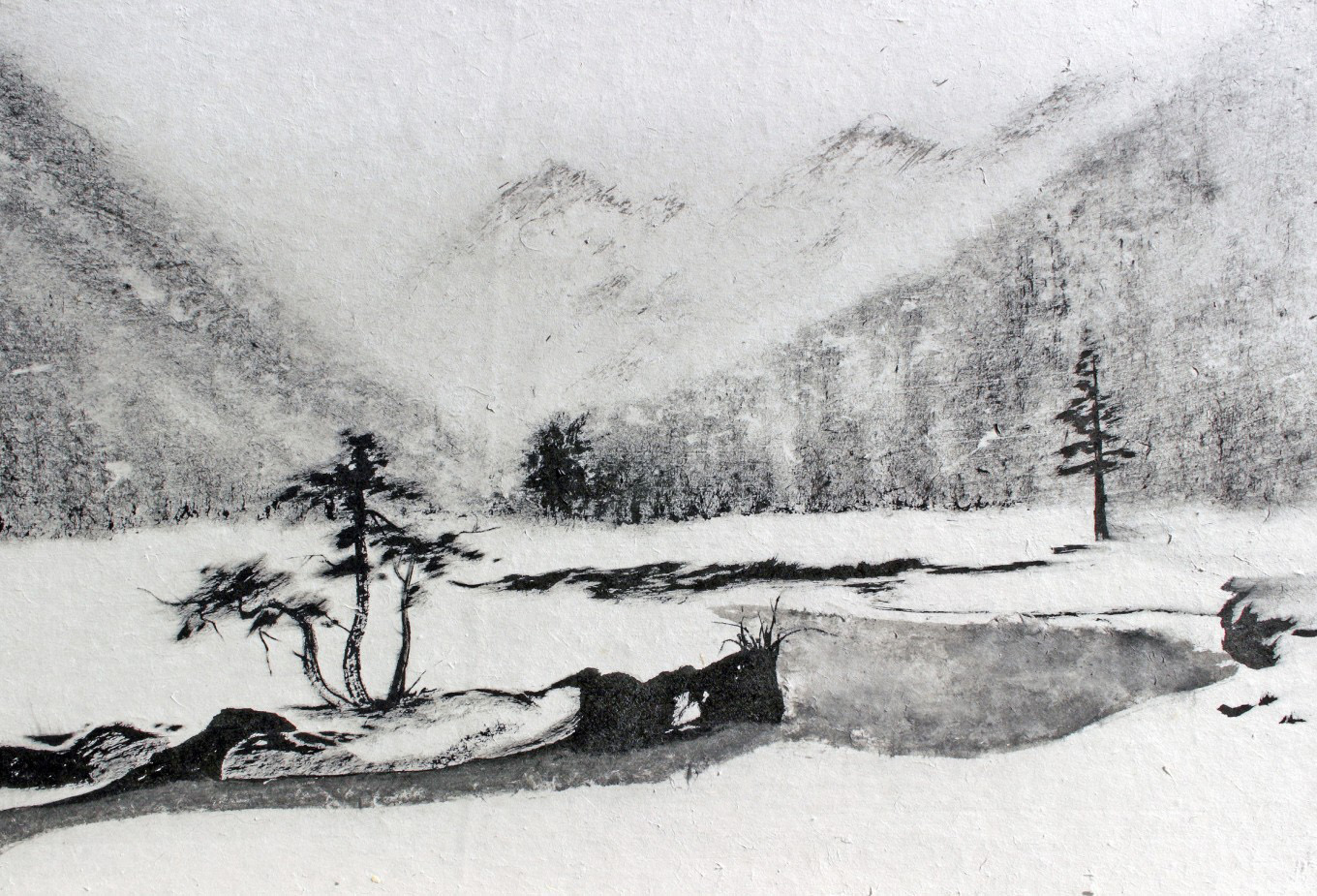 공생共生, 41x61cm,종이,수묵,2020