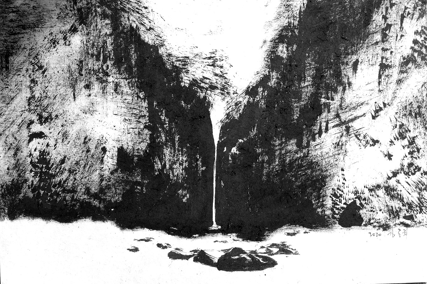 공생共生, 41x61cm,종이,수묵,2020