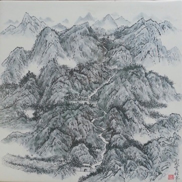 문경새재-새재답사 중  준법을 써서 정성으로  그려낸  작품이다.