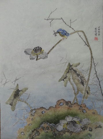 향원익청-작업실 마당 한켠에 심어놓은 작은연밭은 언제나 작품 소재거리 이다.