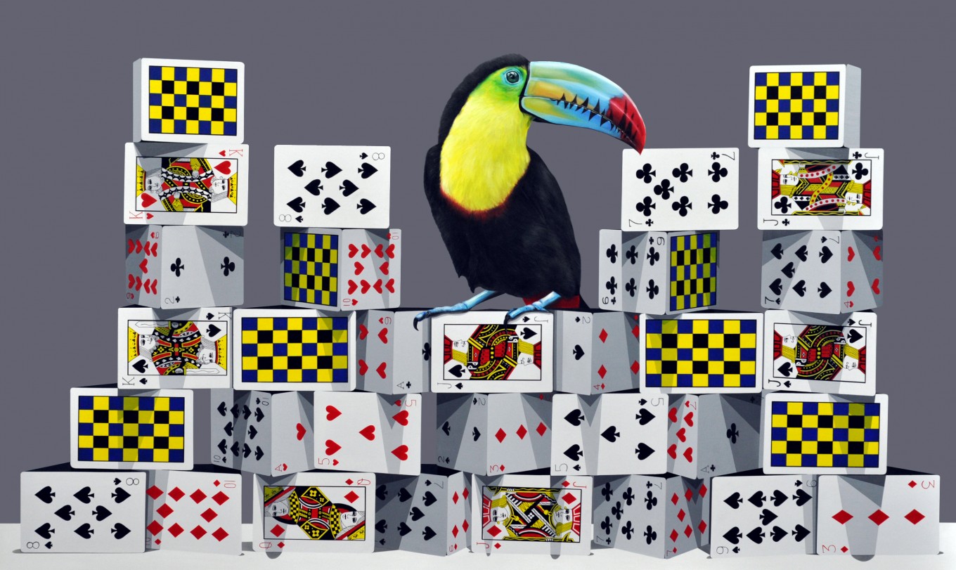 The tower of card-Toco Toucan 162.2x97.0cm oil on canvas 2016