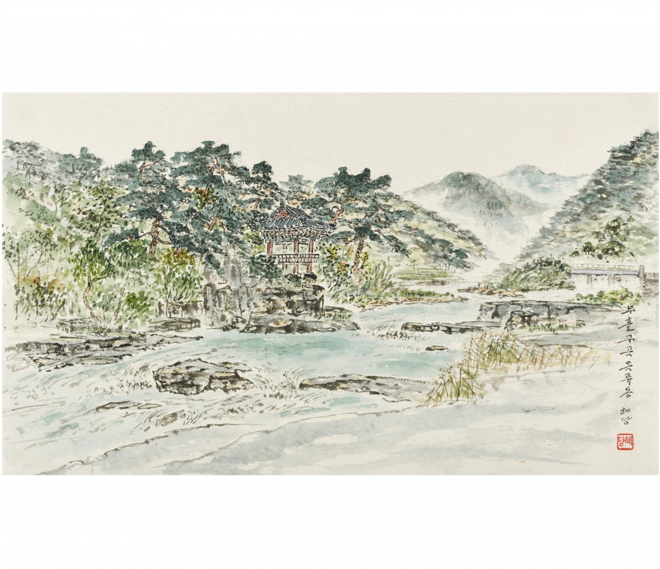 옥류동 61.3×36cm 한지에 수묵담채