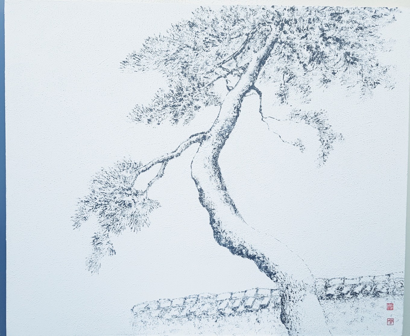 한가로움, 80cm x 65cm, 먹 혼합재료, 캔버스에 그림