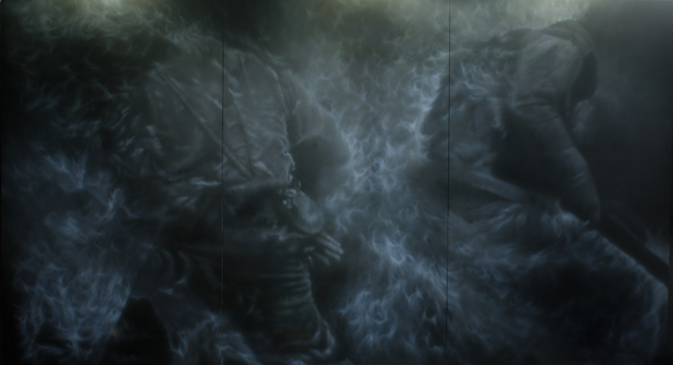 PERFORMER IN THE FLAME 450.0x259.0cm Oil on canvas 2019