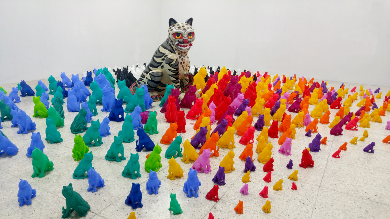 이상한 나라의 민화이야기_호랑이 / 3D printing, Acrylic color / Installation / 2017