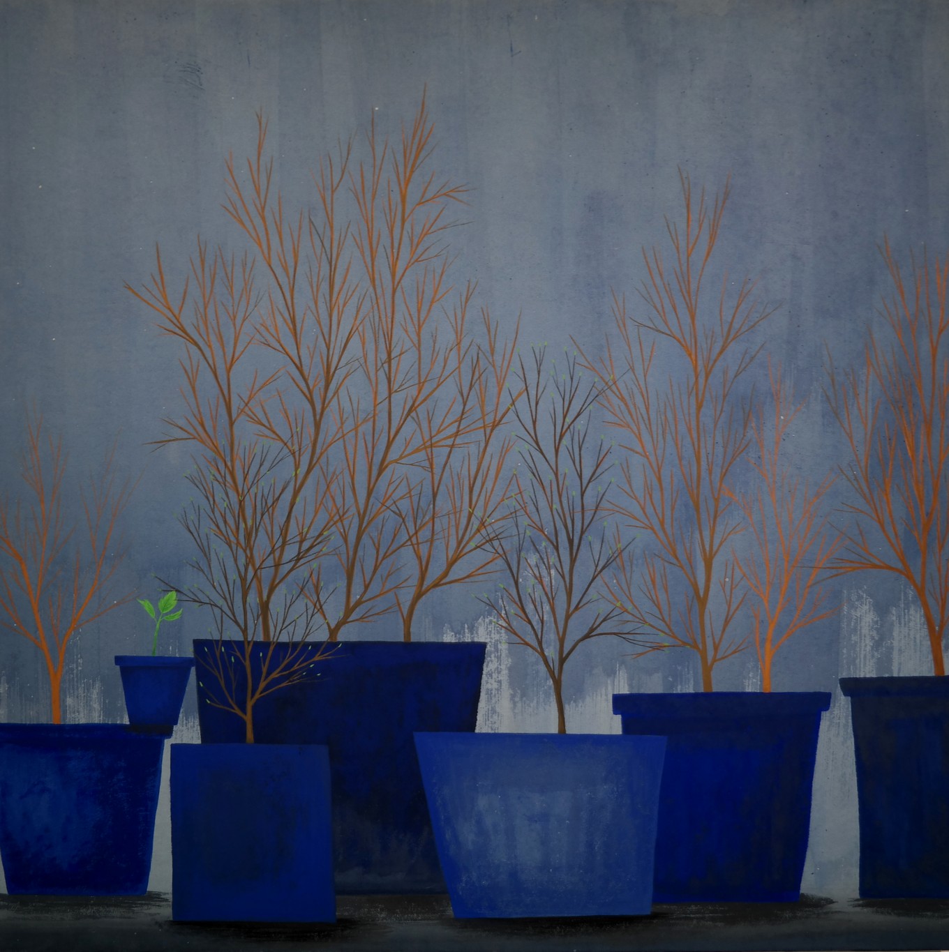 화분숲_장지에 채색_69x69_2021