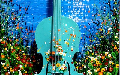 Eve's violin #1, 46x80cm, Acrylic on Hanji, 2021