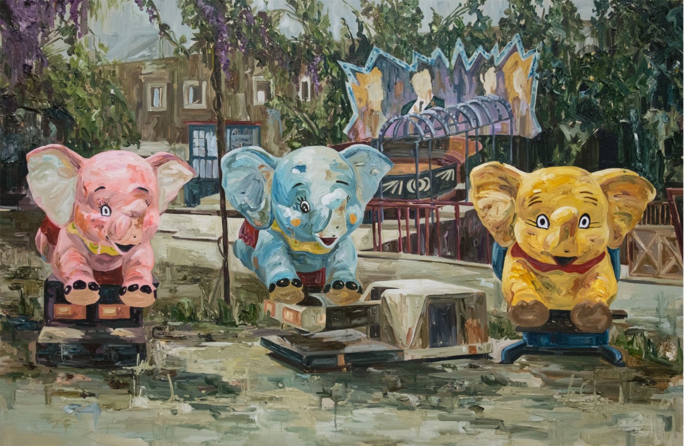 코끼리 삼형제, 97x145.5cm oil on canvas 2019