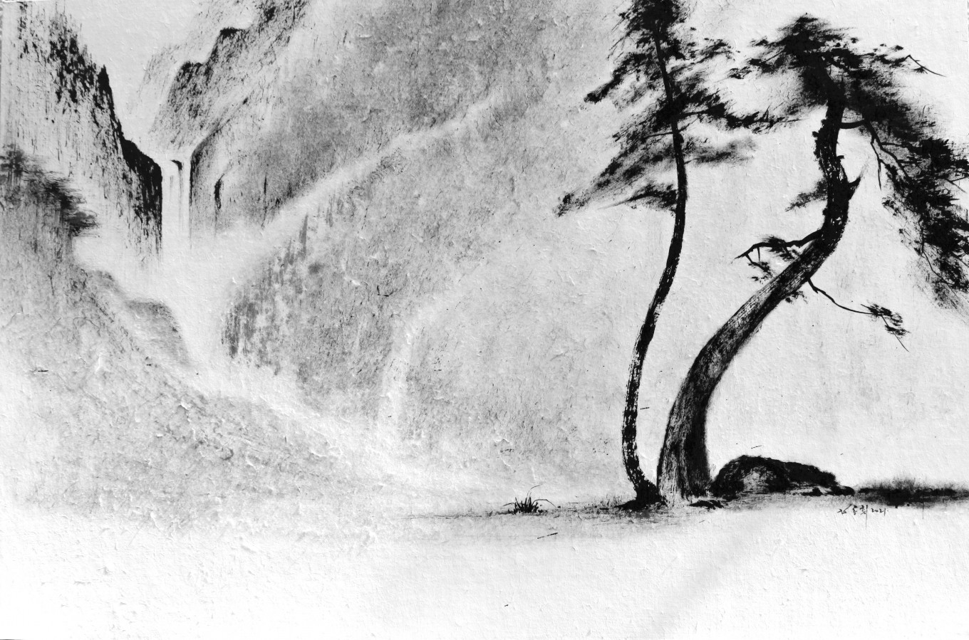 공생共生, 91x61cm,종이,수묵,2021