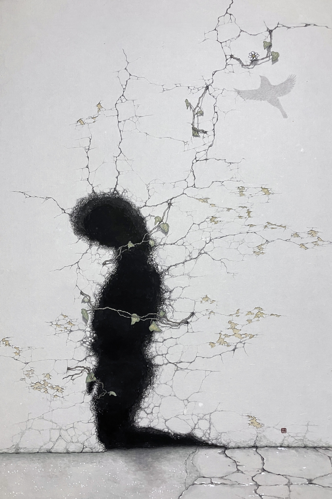 自畵 24-08. 인(仁)-무게 Ⅰ, 순지에 수묵담채, 58.5×88.5cm, 2024