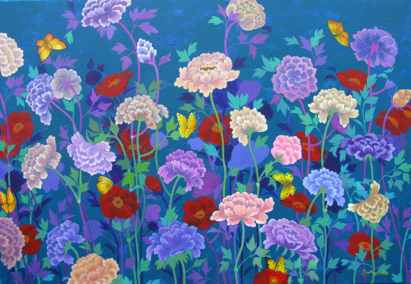 Harmony of nature/신모란도-자연의 조화-부귀영화의 염원