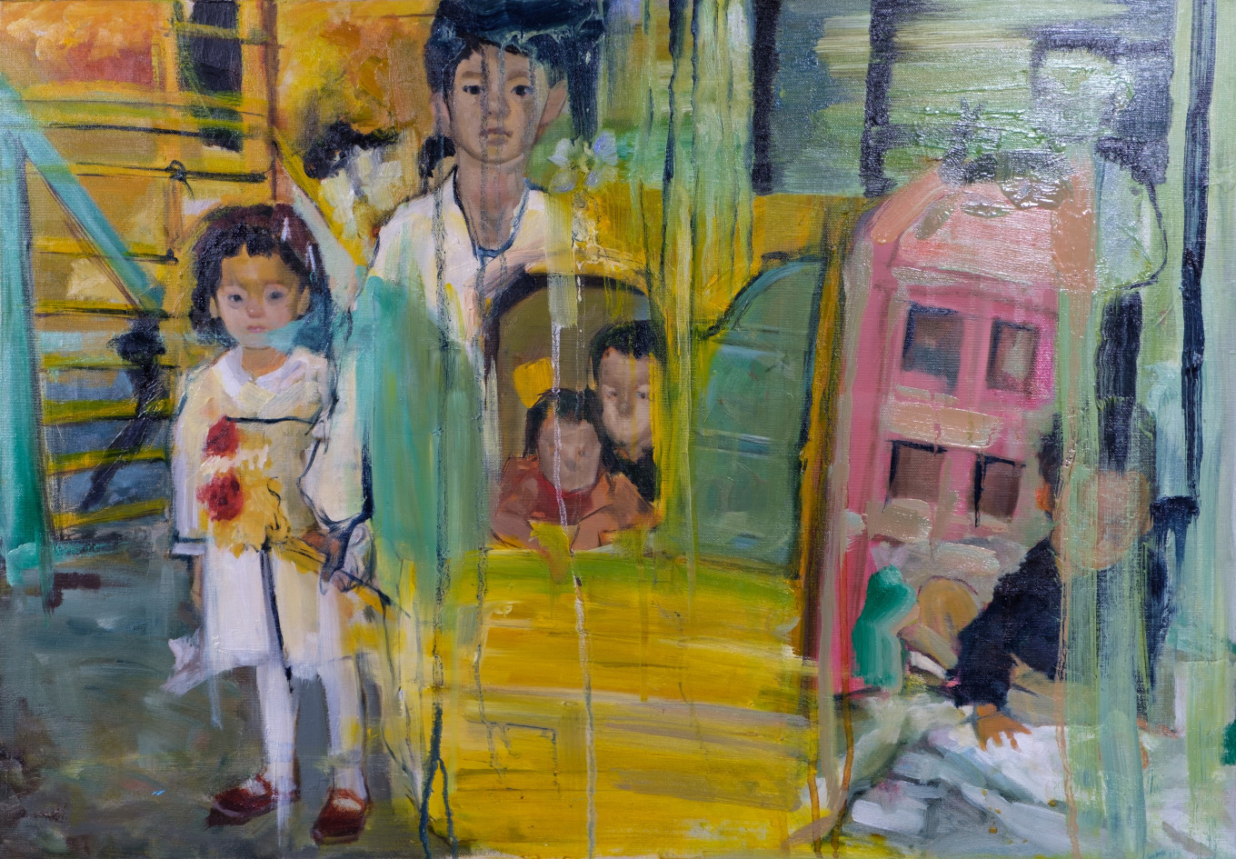 흘리고 밀어내다_oil on canvas_52.7×72.6cm_2018
